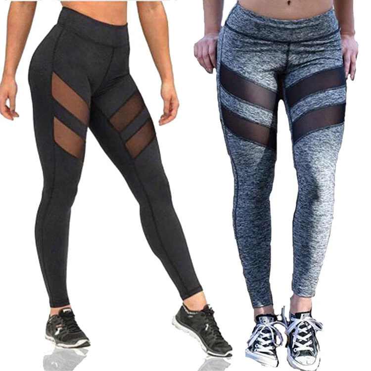 Damen Sport-Leggings mit atmungsaktiven Mesh-Einsätzen