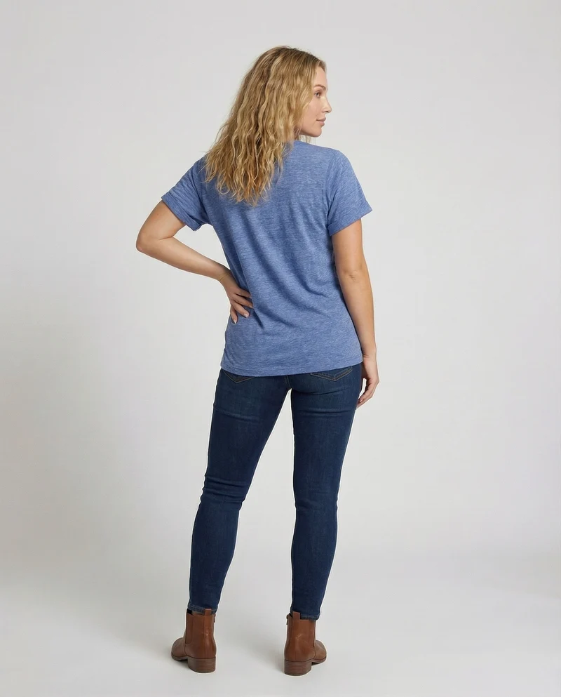 Damen Leichte Slub-Jersey Jersey Kurzarmshirt