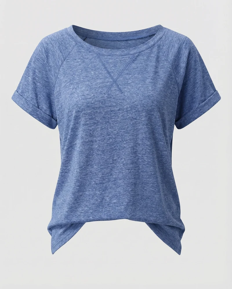 Damen Leichte Slub-Jersey Jersey Kurzarmshirt