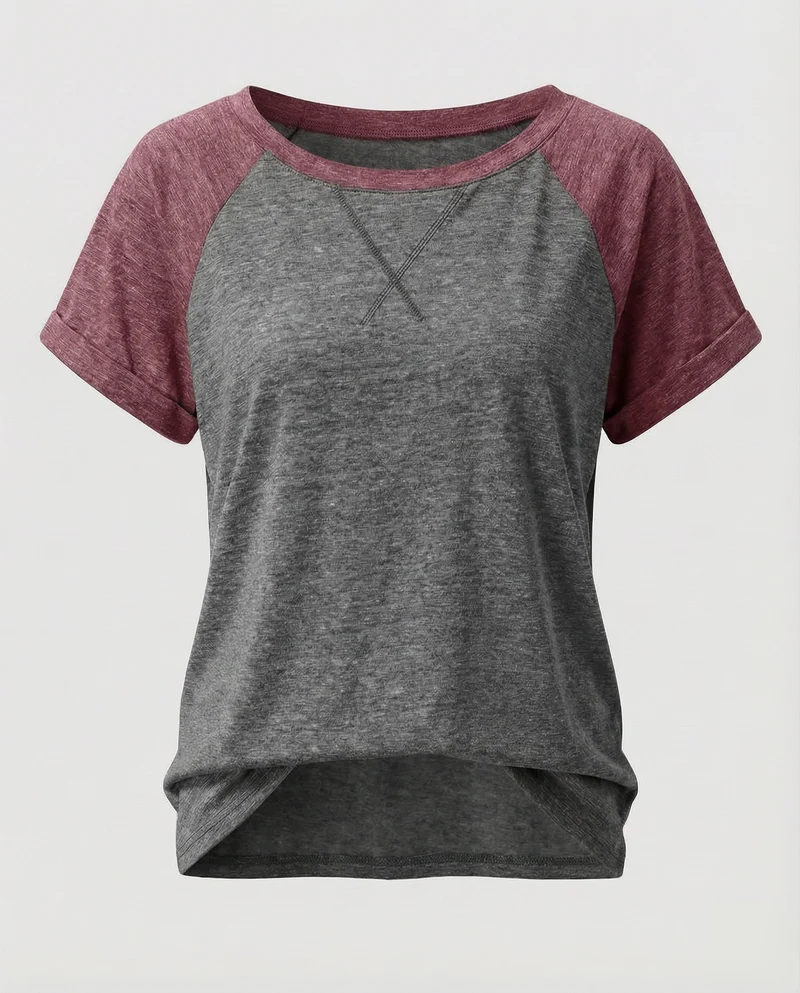 Damen Leichte Slub-Jersey Jersey Kurzarmshirt