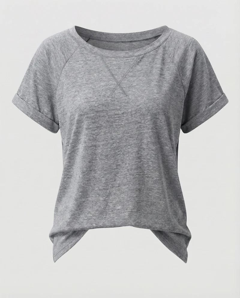 Damen Leichte Slub-Jersey Jersey Kurzarmshirt
