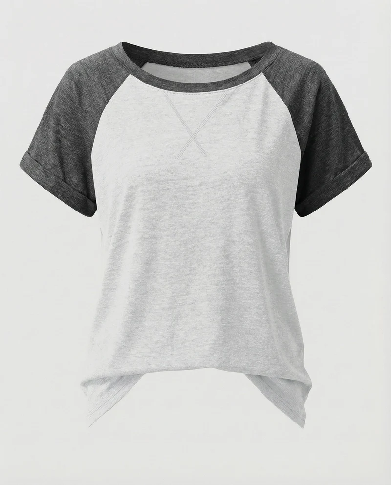 Damen Leichte Slub-Jersey Jersey Kurzarmshirt