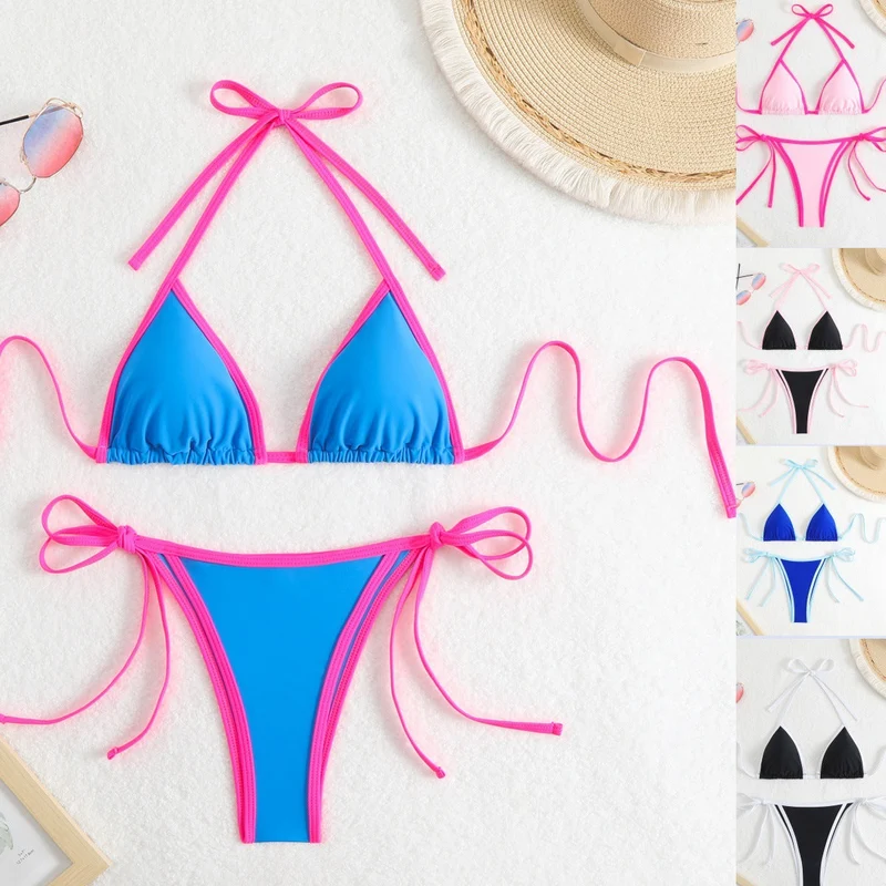 Damen Triangel-Bikini mit verstellbaren Trägern