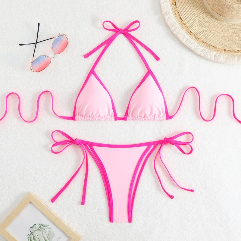 Damen Triangel-Bikini mit verstellbaren Trägern