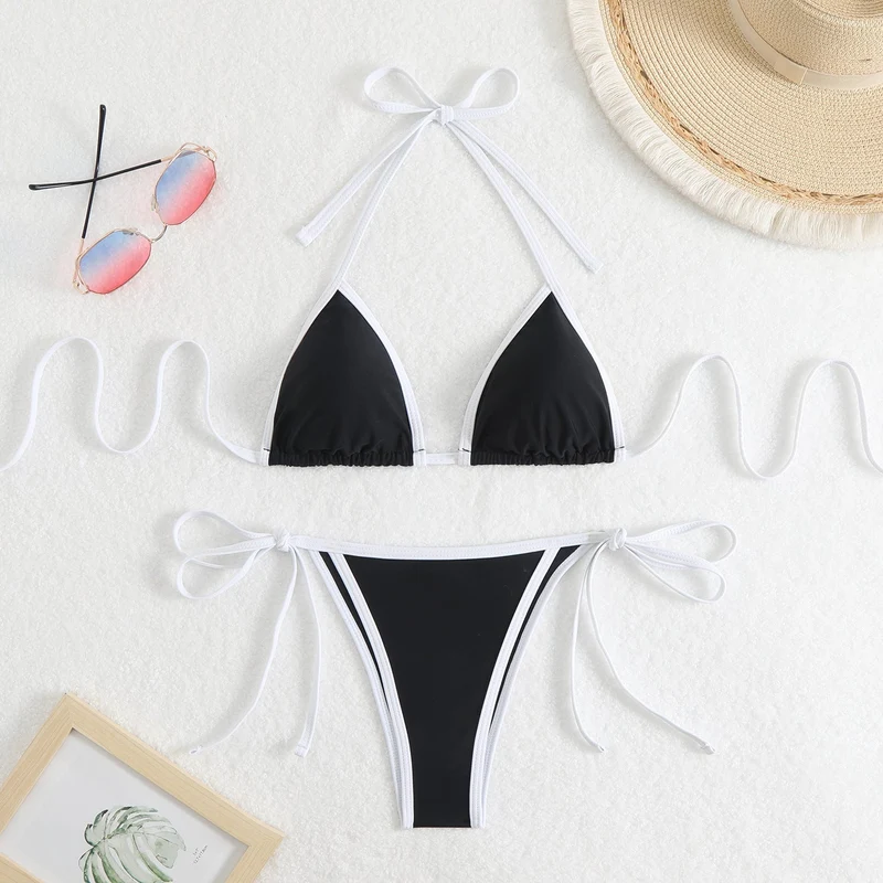 Damen Triangel-Bikini mit verstellbaren Trägern