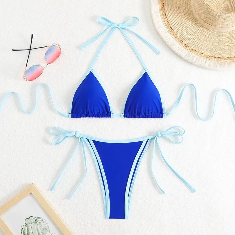 Damen Triangel-Bikini mit verstellbaren Trägern