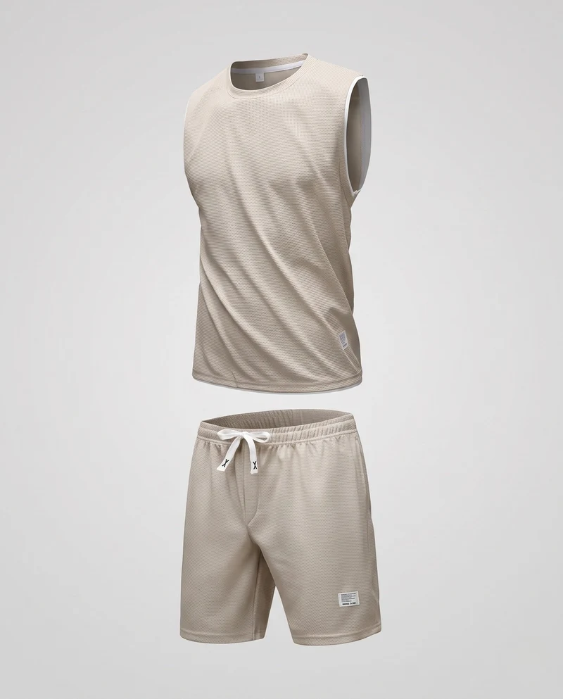 Herren Sportliches Tanktop und Shorts Set Nord Taschen