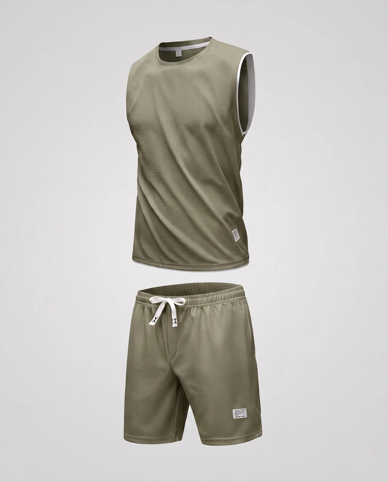 Herren Sportliches Tanktop und Shorts Set Nord Taschen