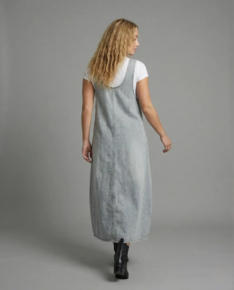 Damen Jeans Sackkleid mit Taschen