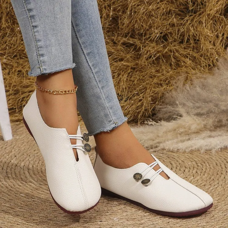 Damen komfortable Slipper mit modischen Knopfdetails