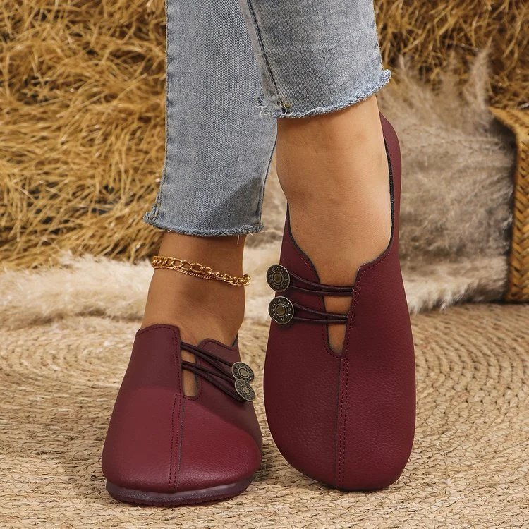 Damen komfortable Slipper mit modischen Knopfdetails