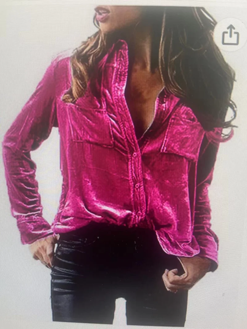 Damen Satin Bluse mit dekorativen Brusttaschen