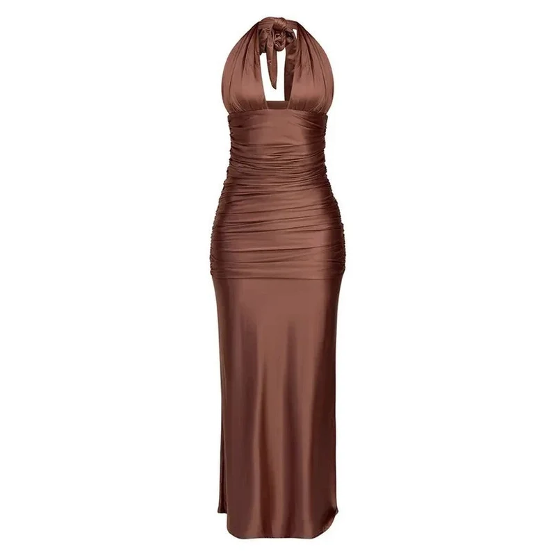 Damen Elegantes Wickelkleid mit tiefem V-Ausschnitt und figurformender Raffung Nord Taschen