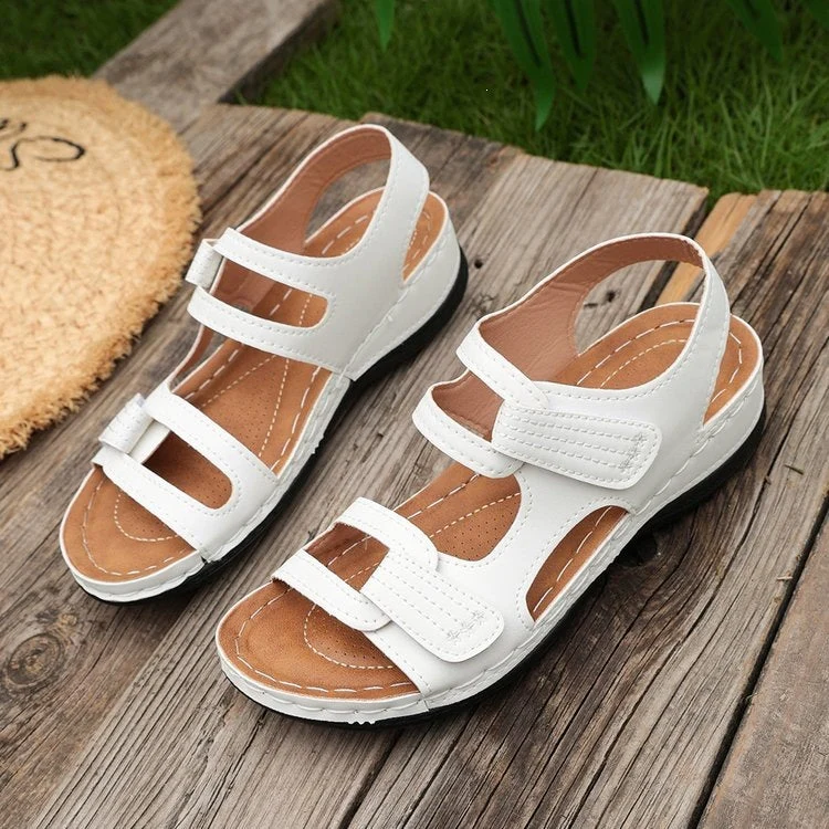 Damen Komfortable Sandalen mit verstellbaren Klettverschlüssen