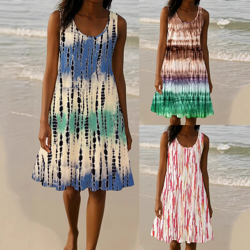 Damen Sommerliches A-Linien Kleid mit einzigartigem Ombre-Design Nord Taschen