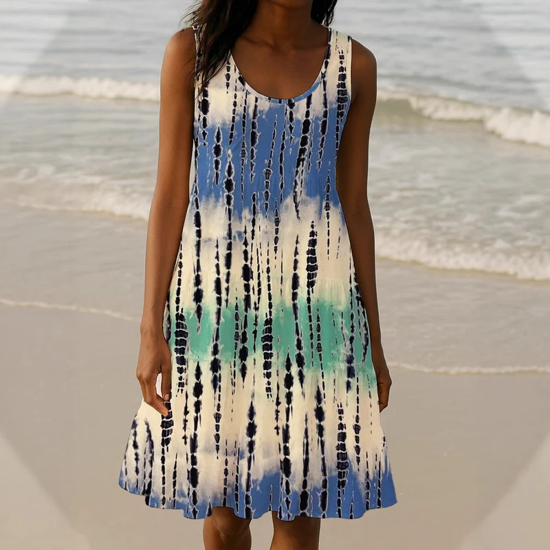 Damen Sommerliches A-Linien Kleid mit einzigartigem Ombre-Design Nord Taschen