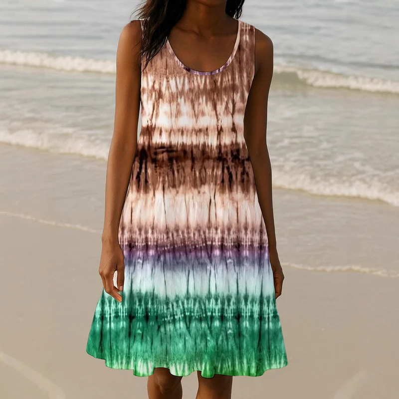 Damen Sommerliches A-Linien Kleid mit einzigartigem Ombre-Design Nord Taschen