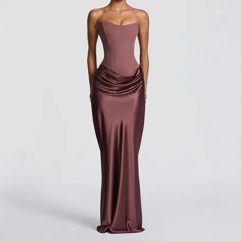 Damen Elegantes Wickelkleid mit figurbetontem Oberteil und schimmerndem Rock Nord Taschen