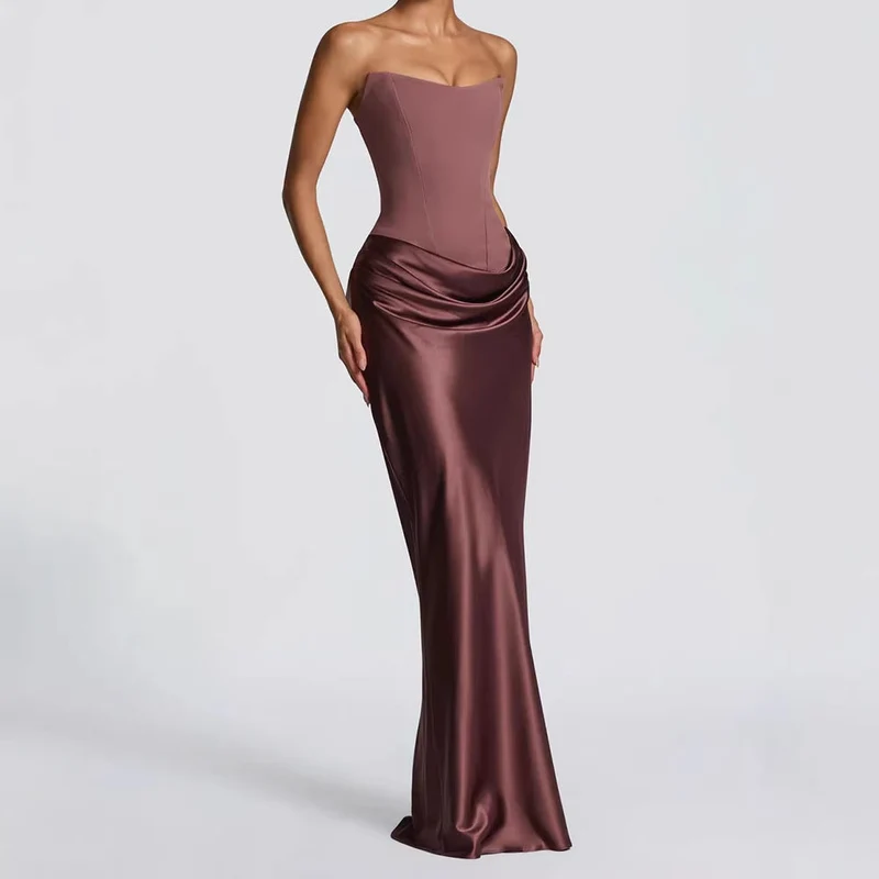 Damen Elegantes Wickelkleid mit figurbetontem Oberteil und schimmerndem Rock Nord Taschen