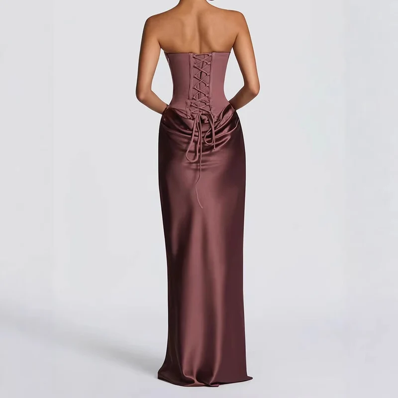 Damen Elegantes Wickelkleid mit figurbetontem Oberteil und schimmerndem Rock Nord Taschen