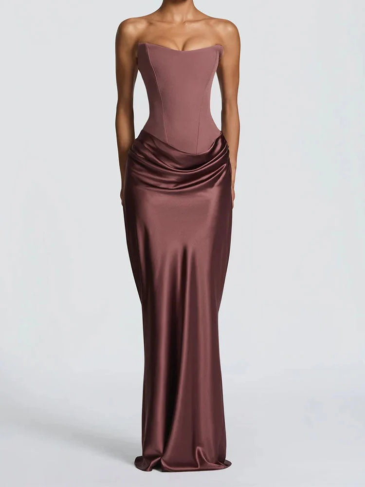 Damen Elegantes Wickelkleid mit figurbetontem Oberteil und schimmerndem Rock Nord Taschen