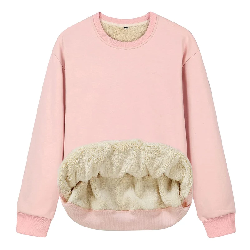 Damen Kuscheliger Sweatshirt mit weichem Innenfutter und Rundhalsausschnitt