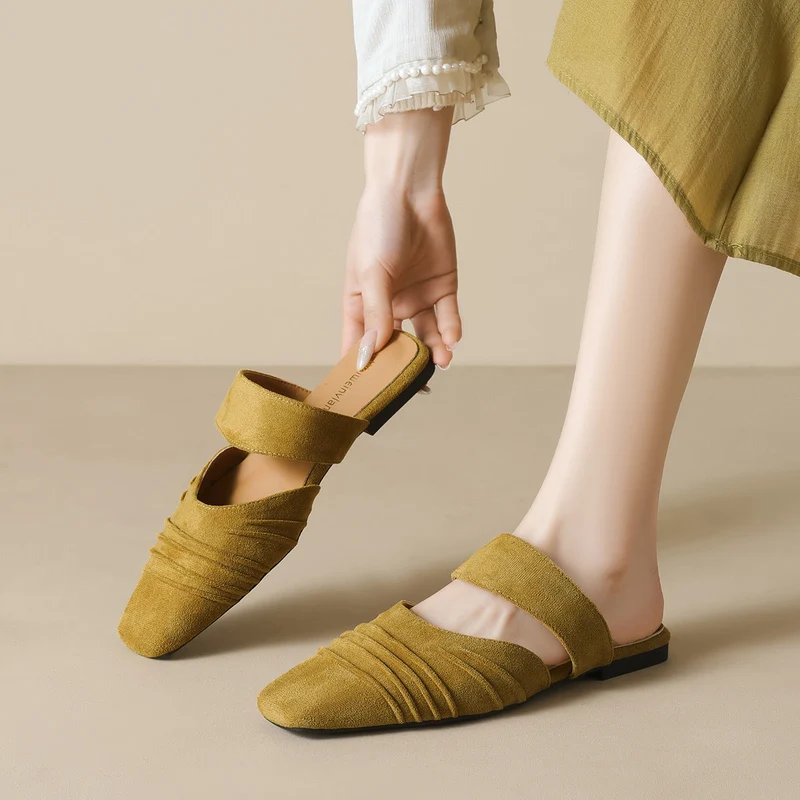 Damen Mokassin-Sandalen mit eleganten Riemen und stylischem Faltendesign Nord Taschen