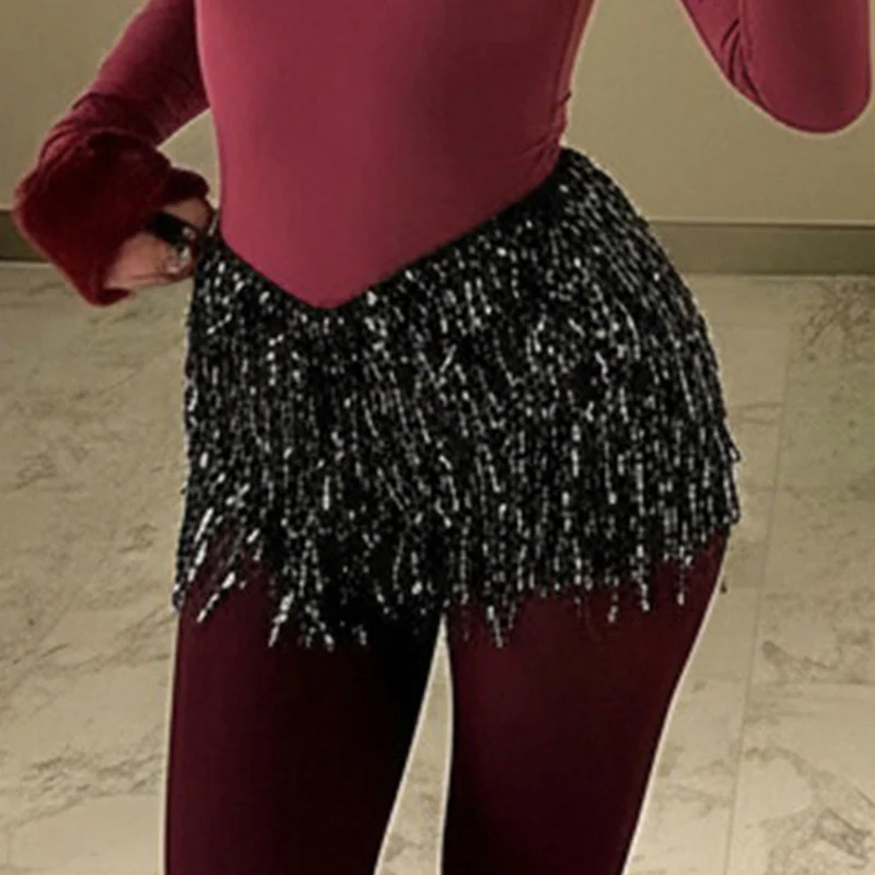 Damen glamouröse Pailletten-Shorts