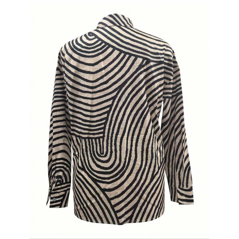 Damen modernes Hemdblusenshirt mit grafischem Muster