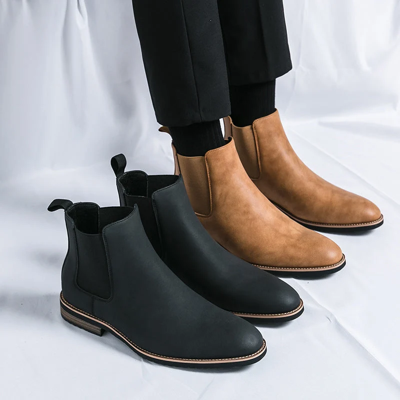 Damen Elegante Chelsea-Boots aus hochwertigem Kunstleder mit flexiblem Gummizug