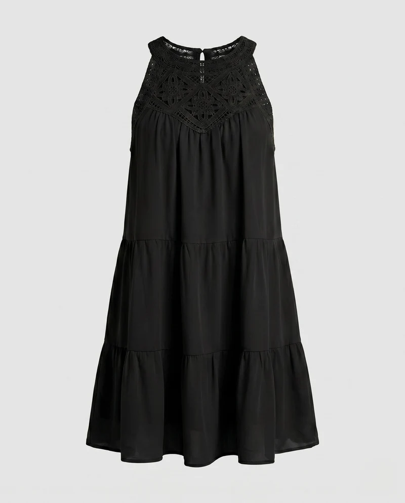 Damen Sommerliches Wickelkleid mit Spitzenakzenten