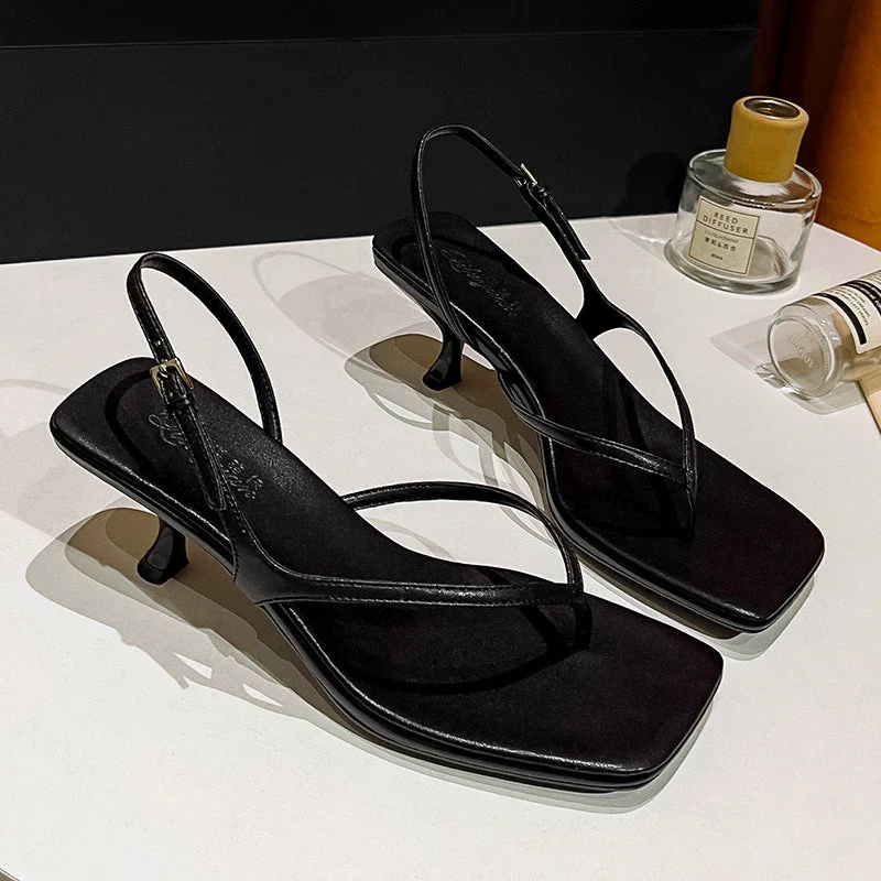 Damen elegante Schlappen mit schickem Riemendesign und komfortablem Absatz