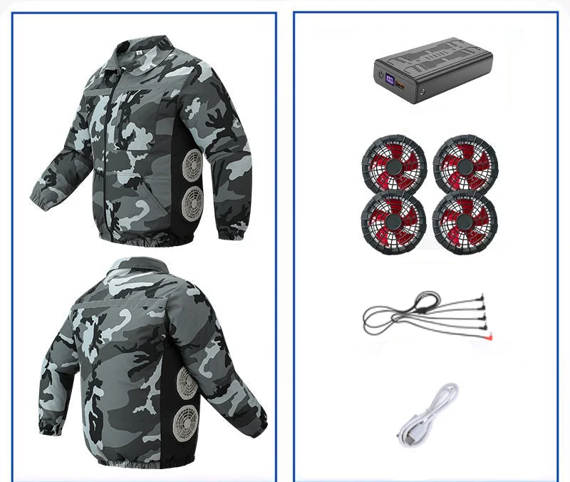 Unisex nan kühlende Ventilationsjacke mit integrierten seitlichen Lüftern und atmungsaktivem Funktionsmaterial Nord Taschen