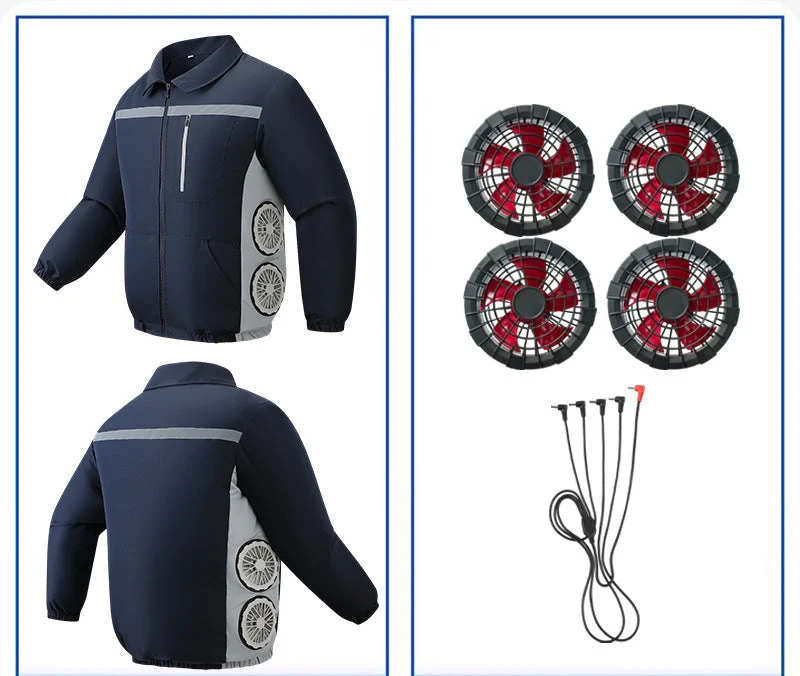Unisex nan kühlende Ventilationsjacke mit integrierten seitlichen Lüftern und atmungsaktivem Funktionsmaterial Nord Taschen