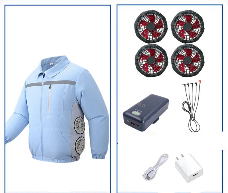 Unisex nan kühlende Ventilationsjacke mit integrierten seitlichen Lüftern und atmungsaktivem Funktionsmaterial Nord Taschen