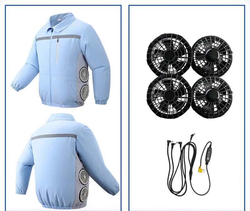 Unisex nan kühlende Ventilationsjacke mit integrierten seitlichen Lüftern und atmungsaktivem Funktionsmaterial Nord Taschen