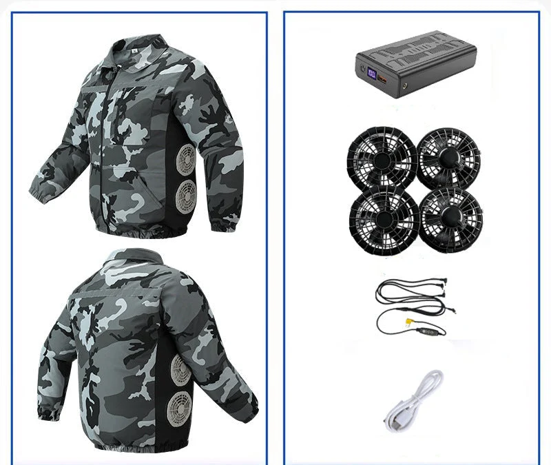 Unisex nan kühlende Ventilationsjacke mit integrierten seitlichen Lüftern und atmungsaktivem Funktionsmaterial Nord Taschen