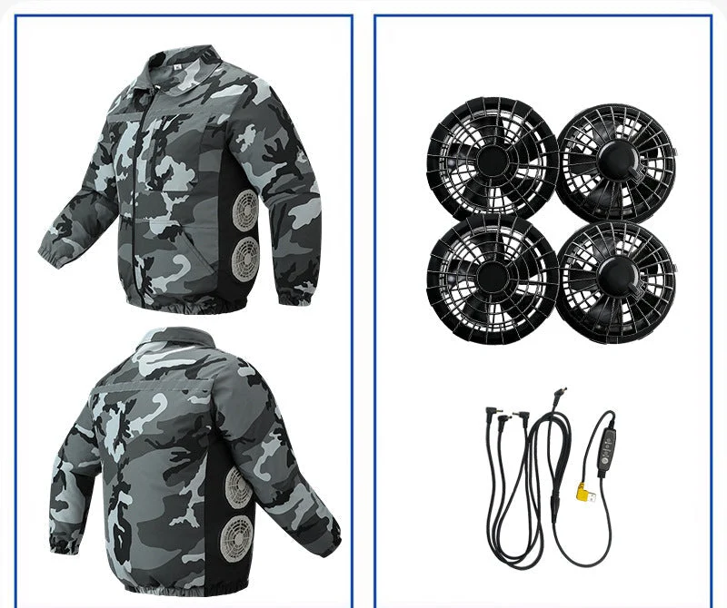 Unisex nan kühlende Ventilationsjacke mit integrierten seitlichen Lüftern und atmungsaktivem Funktionsmaterial Nord Taschen