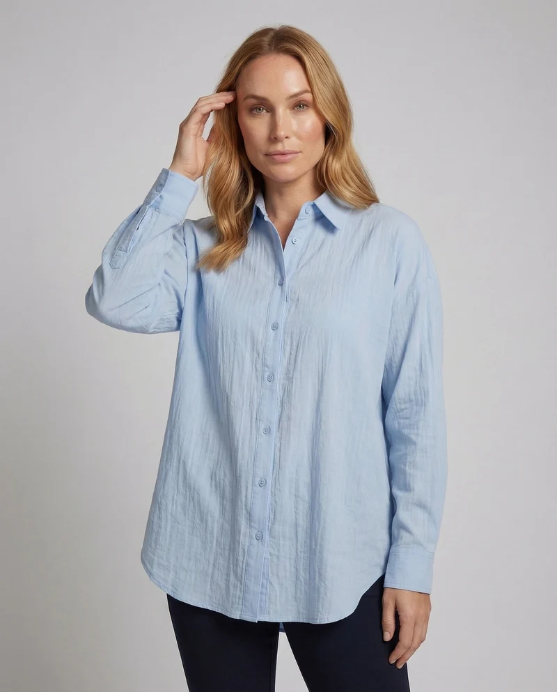 Damen Lässiges Hemd im Oversize Herrenschnitt