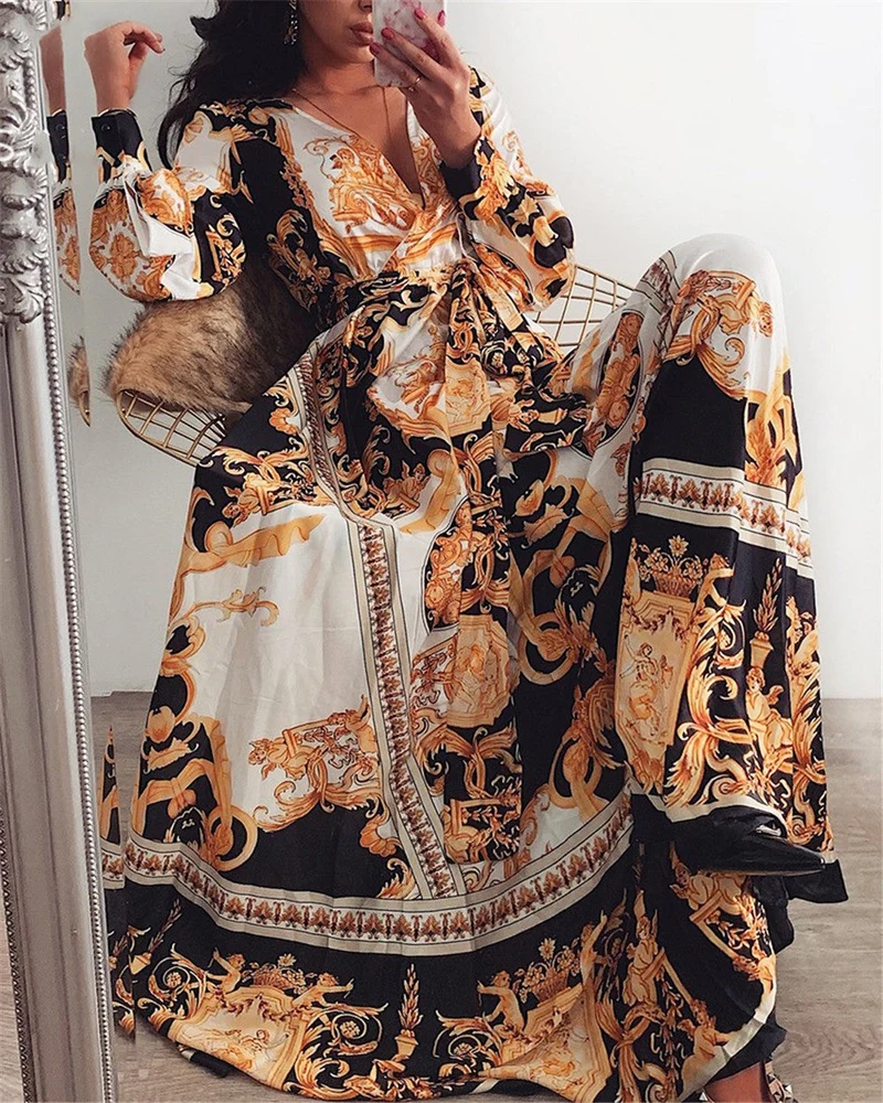 Wickelkleid | Boho Damenkleid mit Schlitz
