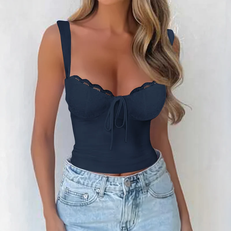 Damen Spitzen Trägertop mit raffiniertem Knoten-Design