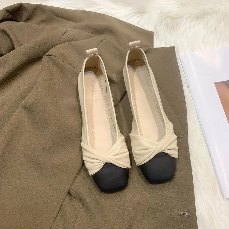 Damen Ballerinas mit modernem Knotendesign und kontrastierender Sohle Nord Taschen