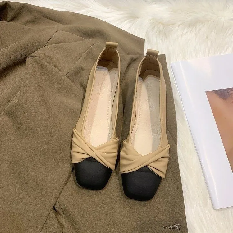 Damen Ballerinas mit modernem Knotendesign und kontrastierender Sohle Nord Taschen