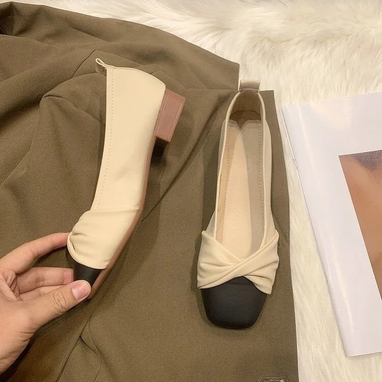 Damen Ballerinas mit modernem Knotendesign und kontrastierender Sohle Nord Taschen