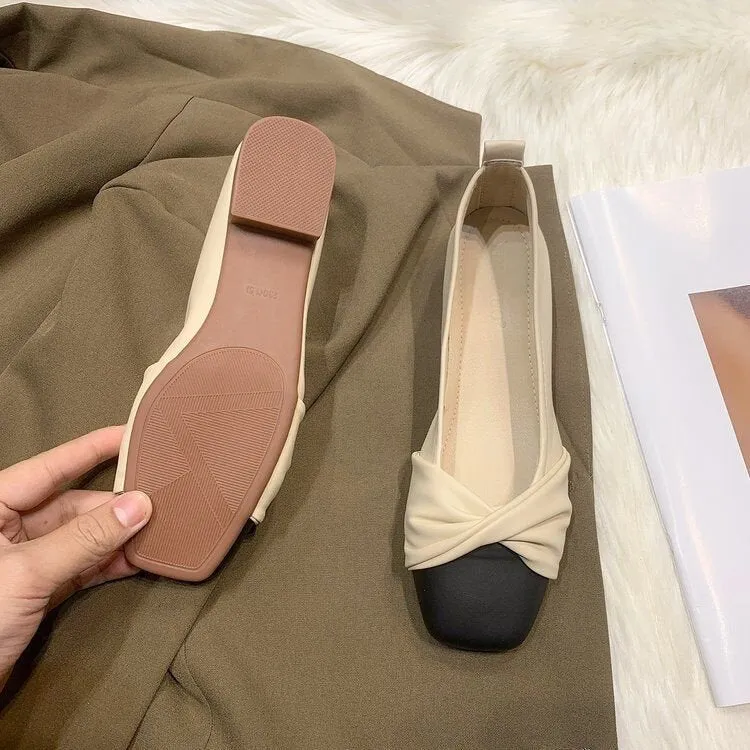 Damen Ballerinas mit modernem Knotendesign und kontrastierender Sohle Nord Taschen
