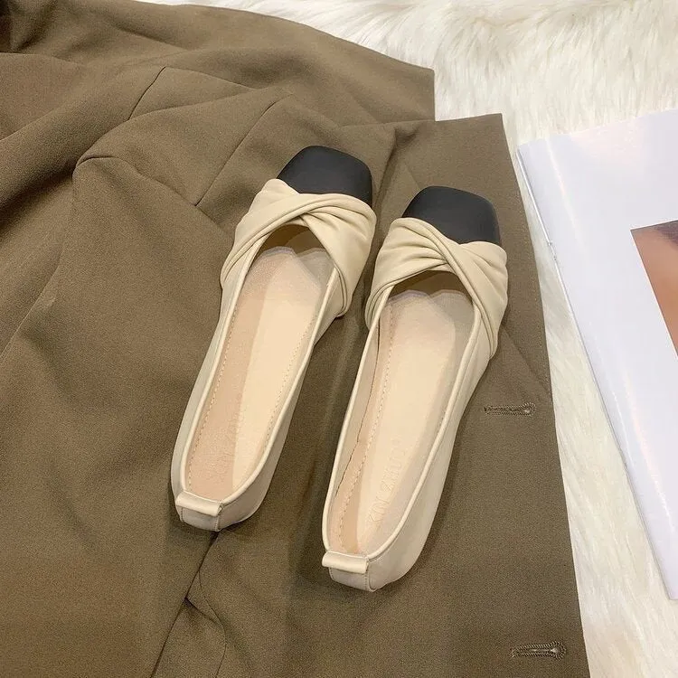 Damen Ballerinas mit modernem Knotendesign und kontrastierender Sohle Nord Taschen