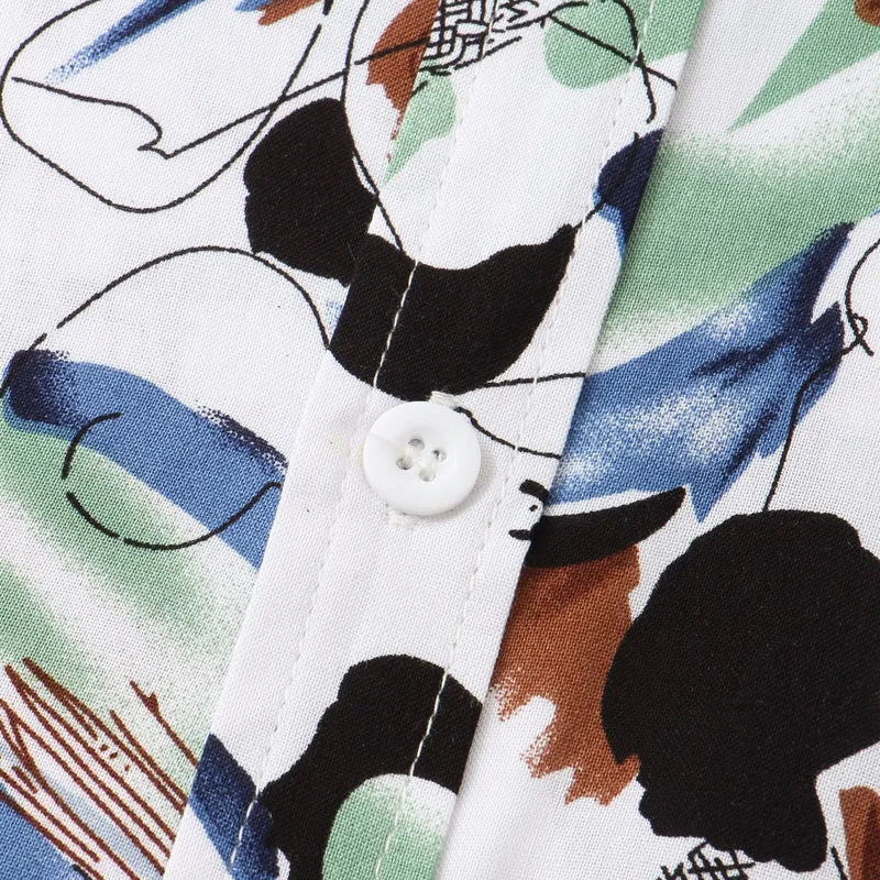 Herren Kurzarmhemd im kreativen Aquarell-Design