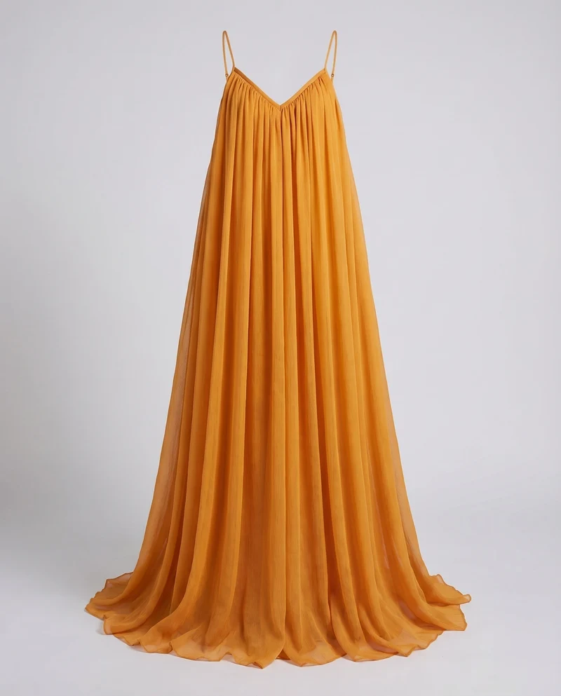 Damen Sommer-Maxikleid Kreuzträger X-Detail Bodenlang
