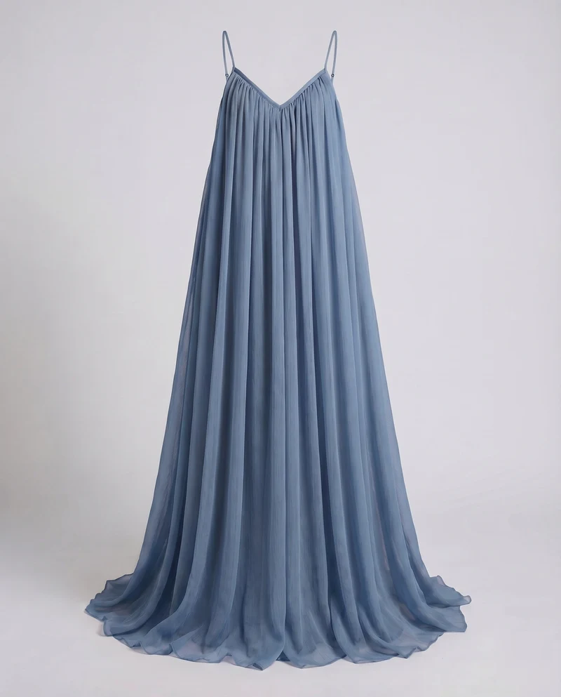Damen Sommer-Maxikleid Kreuzträger X-Detail Bodenlang