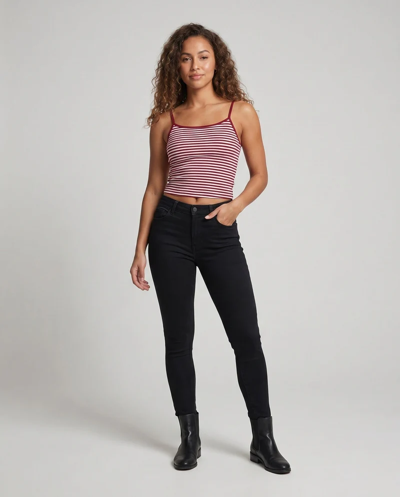 Damen ärmelloses gestreiftes Top